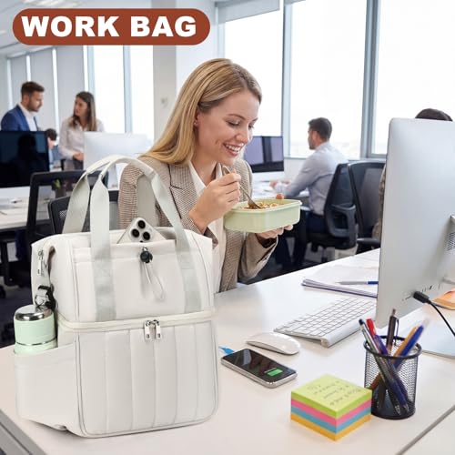 16L LOISOU 2-in-1 Hot Cold Double Layer 9L Insulated Lunch Bag & Everyday Essentials Purse (Gray) - image 8