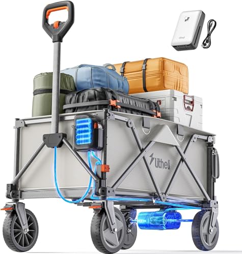 Litheli Carretilla Eléctrica Plegable, Con Neumáticos De 20 Cm, Capacidad De 200 L, Carga De 60kg, 2 Frenos, Adecuado Para Camping, Jardín, Pl Litheli Carretilla Eléctrica Plegable, Con Neumáticos De 20 Cm, Capacidad De 200 L, Carga De 60kg, 2 Frenos, Adecuado Para Camping, Jardín, Pl