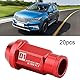 Akozon M12 Lug Nuts, Radmuttern Kappen Radschraube M12x1,25 Kegelbund Rote Felgen Muttern Mg Zr Autoreifenschraube Rennradmutter (Rot)