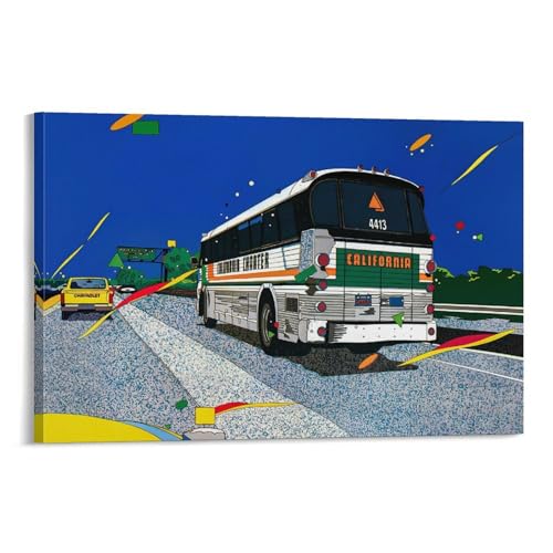 鈴木英人 イラストハワイ 自動車 落書き 芸術 ポスター ホーム装飾 パネル 壁アート 現代壁掛け 絵画 版画 芸術作品 インテリア24x36inch(60x90cm)