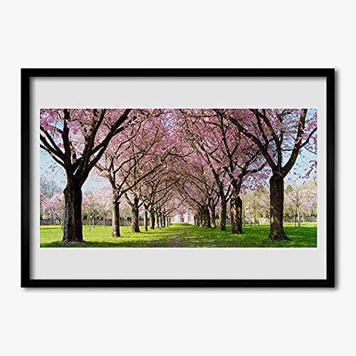 Affiche encadrée 70x50 cm pour habiller un mur vide cadre en MDF photo nature chemin d'arbre