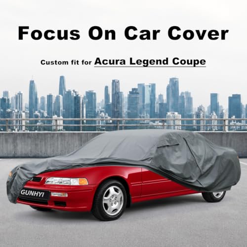 Image of GUNHYI Premium Car Cover Custom Fit Acura Legend Coupe, 16 Layers Heavy Duty Car Cover Waterproof All Weather with Zipper Door for Sun Rain Snow Dust Uv Protection