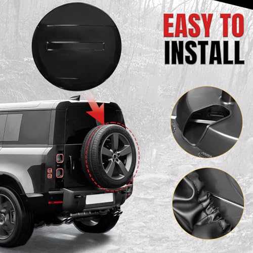 Image of Spare Tire Cover Compatible with Land Rover Defender 2020-2025 Wheel Cover for Defender 90 110 130 Stylish and Protective Accessory