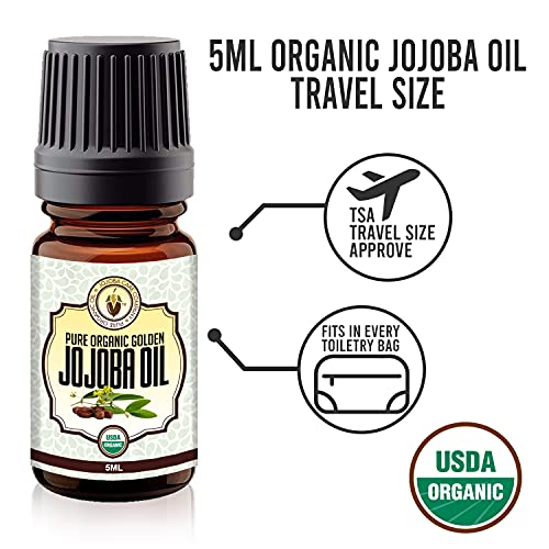 Bodyj4You Organic Golden Jojoba Oil - Usda 100% Pure & Natural (125Ml) - Moisturizing Oil For Face, Hair, Skin & Nails - Cold Pressed, Hexane Free, Anti-Aging - Men And Women #TOP2