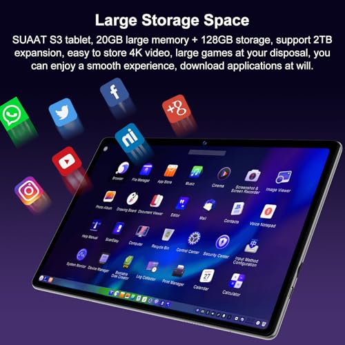 Image of 2025 Tablet 10 inch Android 14 Tablets with Keyboard Mouse, 20GB RAM 128GB ROM 2TB Expand 2 in 1 Tablet with Octa-core 6000mAh, HD IPS Display, Widevine L1, 5G WiFi 6, Dual Camera, GMS (Gray)