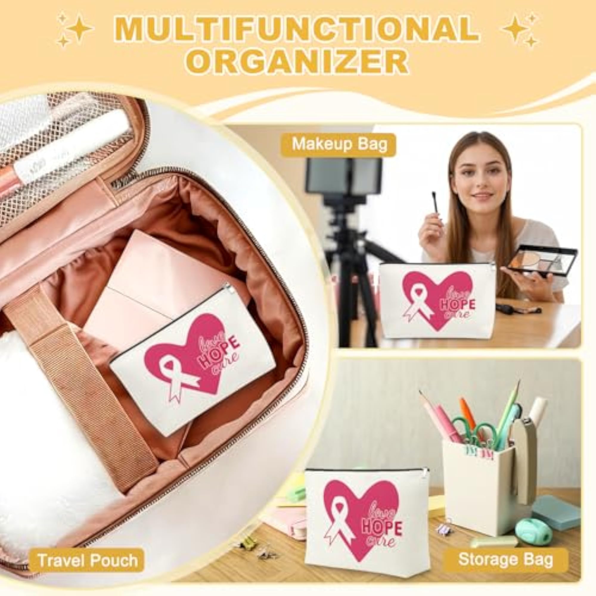 Breast Cancer Awareness Makeup Bag