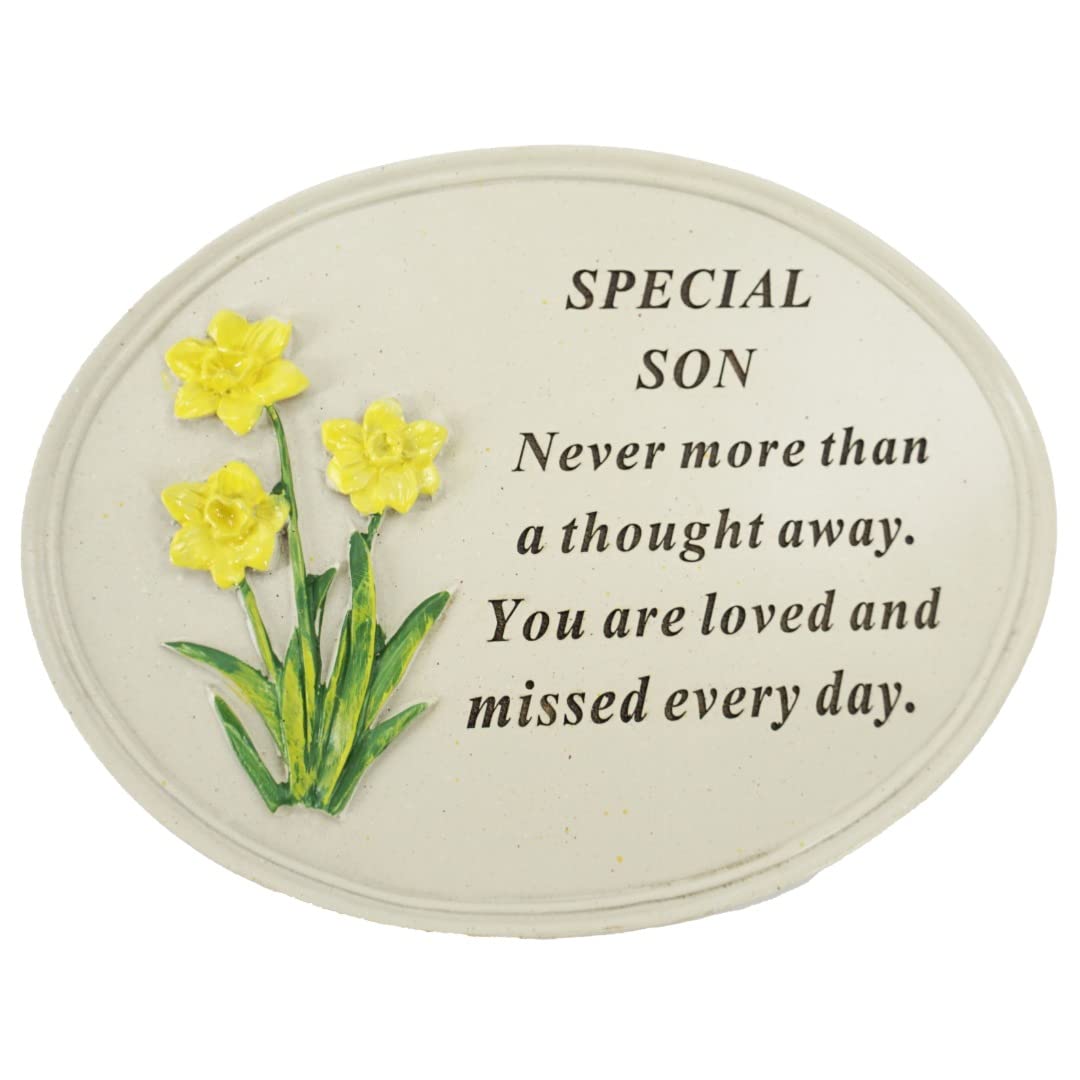 Angraves Multicoloured Special Son Daffodil Flower Graveside Memorial Grave Plaque Ornament Decoration