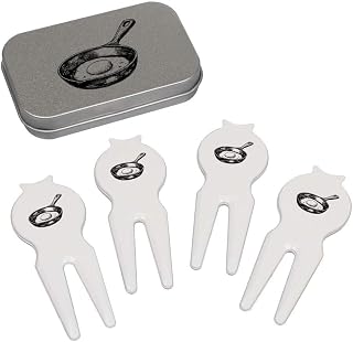 Azeeda 'Egg in Frying Pan' Golf Divot Tool/Repair Fork Gift Set (GO00061390)