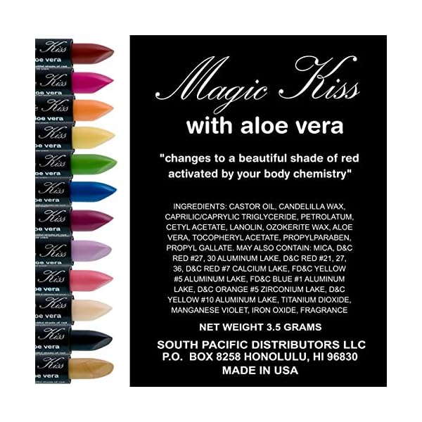 Magic Kiss Color Changing Matte 6 Piece Lipstick Set infused with Aloe Vera Made in USA (Colors of Aloha 1)