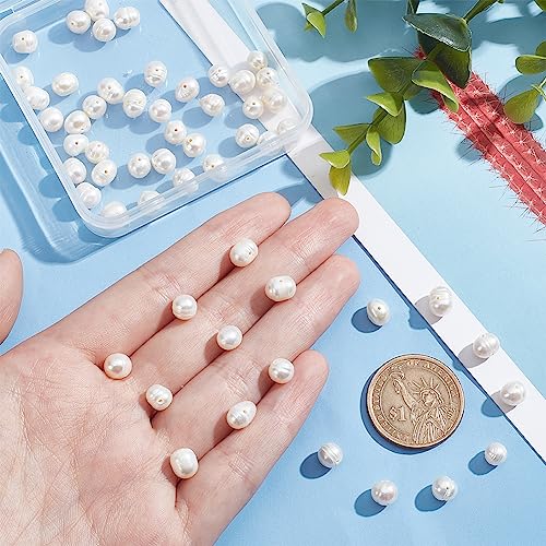 NBEADS About 60 Pcs Grade A Natural Cultured Freshwater Pearl Beads - Image 3