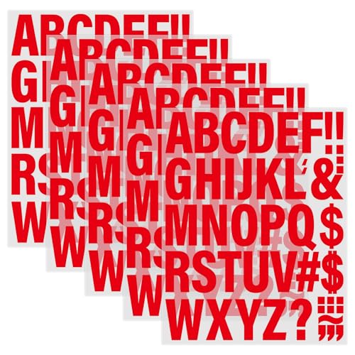 5 Sheets 210 Pieces Iron On Letters for Clothing 2x1.2 Inch Heat Transfer Letter Decals Red Iron On Vinyl Alphabet Letters with A-Z for BackpackJerseysFabric T-Shirts Printing DIY Craft