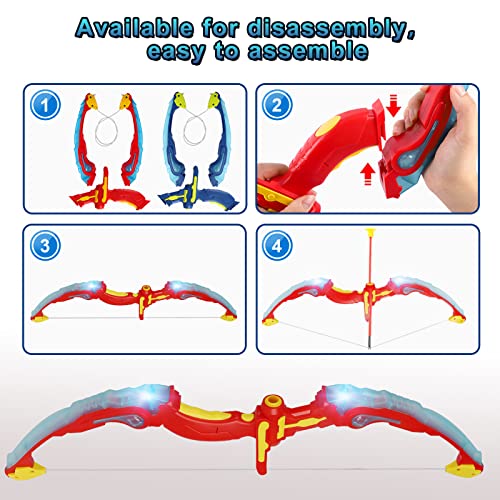 2 Pack Kids Bow And Arrow Set - Light Up Archery Set With 10 Suction Cup Arrows,Target & Quiver,Indoor & Outdoor Toys For Kids Age 8-12 Gifts For 5 6 7 8 9 10 11 12 Year Old Boys Girls #TOP4