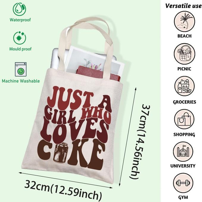 Fizzy Drink Tote Bag Just A Girl Who Loves C Tote Bag Summer Trip Gift Fizzy Drink Lover Handbag Drinker Fan Gift (LOVES CO T) - Image 4