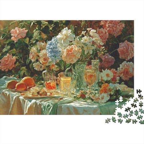 Rompecabezas de 1000 piezas para adultos con lámina de flores de cristal y tamaño 70 x 50 cm