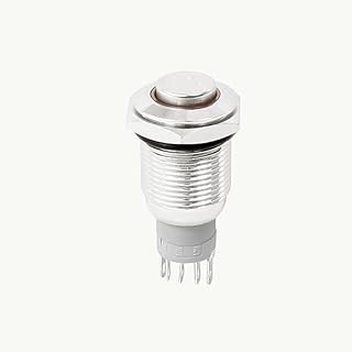 BKGWCSOR Lámpara indicadora Amarilla eléctrica de Control 3A 250VAC SPDT Interruptor de botón de Enganche de 5 Pines