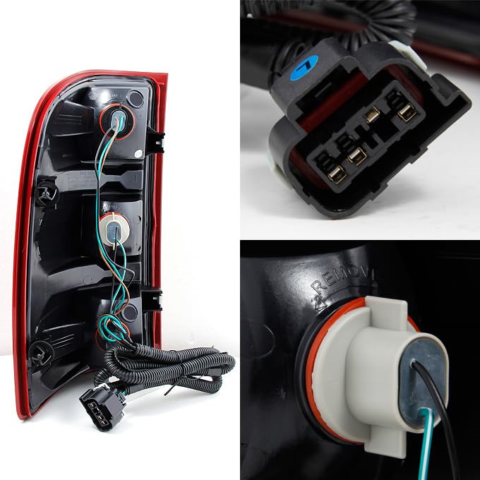 AKKON - For Chevy Silverado Pickup Truck Rear Dark Red Tail Lights Brake Lamps Replacement Pair Left + Right