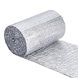 BENECREAT 5mx40cm Reflektierende Isolationsrolle 3mm Dicke Doppelblasenfolie Isolierband Blasenisolationsblatt für Fenster Wohnmobil Speicher Wand Garagentor Aluminiumfolien Blasenschutz