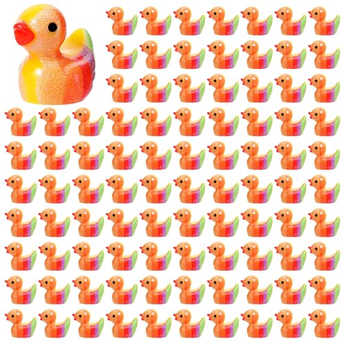 GGSTDDUP 100 PCS Mini Pride Resin Ducks Rainbow Tiny Resin Animals Figures to Hide Colorful LGBTQ Pride Duck Gift for Fairy Garden Landscape Dollhouse LGBTQ Pride Party Decorations