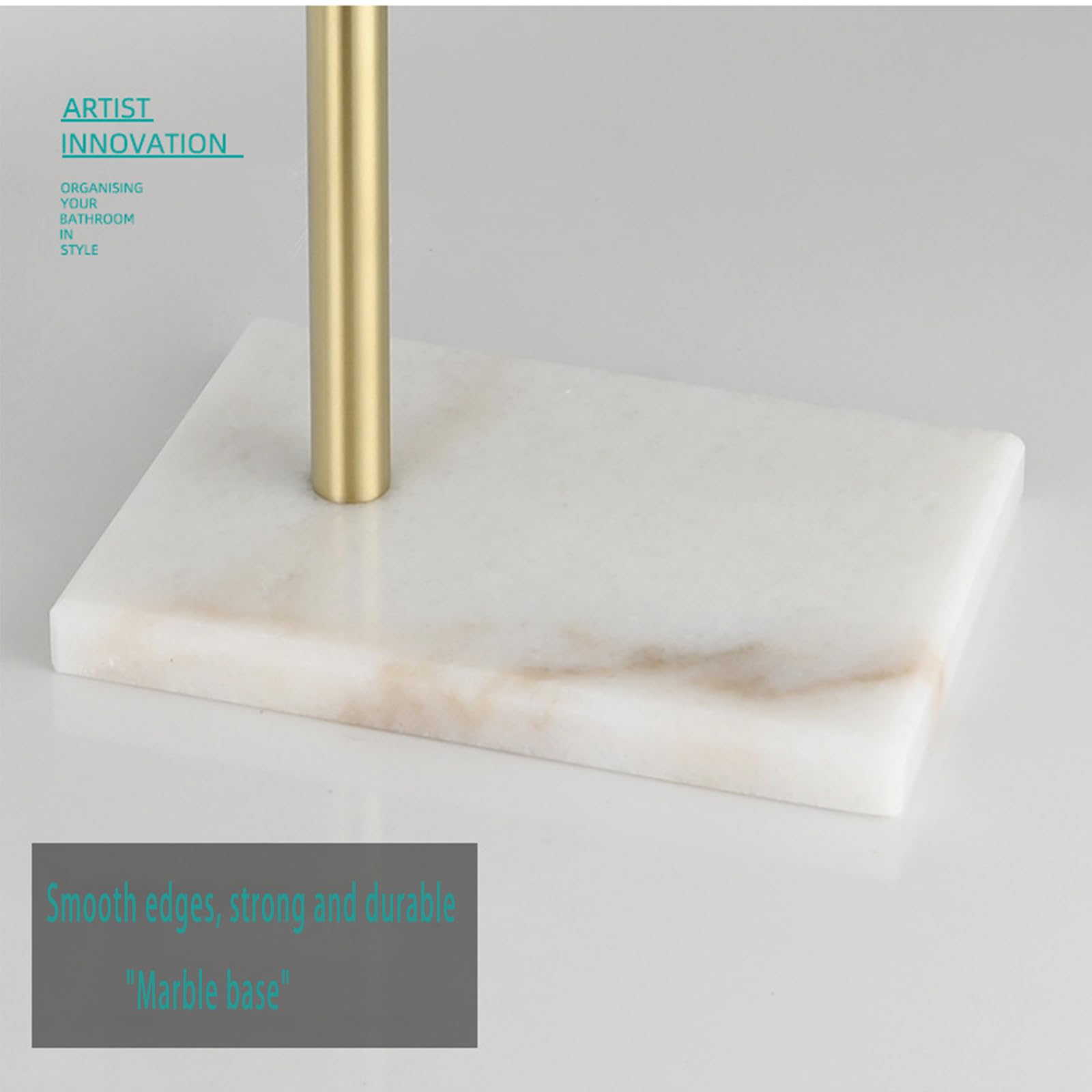 FORIOUS Toilet Paper Holder Stand, Modern Freestanding Tissue Roll Holder For Bathroom Durable Sus 304 Stainless Steel And Weighted Base Toilet Paper Stand Storage For 4 Rolls Brushed Gold