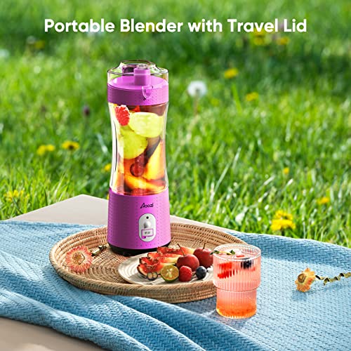 Personal Size Blender Smoothies And Shakes, Aoozi Portable Blenders, Mini Blender Usb Rechargeable, Handheld Blender Sports,Travel And Home (Rasberry) #TOP6