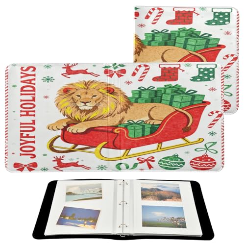 Álbum de fotos con texto en inglés 'Merry Christmas' (10 x 18 cm), diseño de león