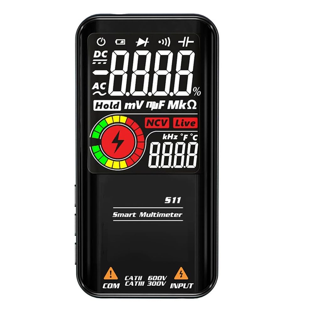Jnchdghwa As Shown Handheld Digital Multimeter Smart 9999 Emf Tester Voltmeter Dc Ac Voltage Capacitor Ohmic Diode Live Multifunction