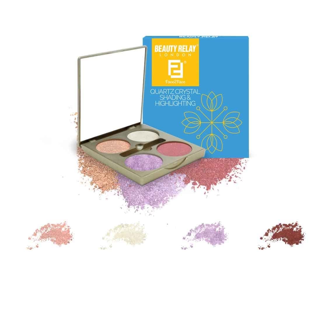 BEAUTYRELAY LONDON - Face 2 Face Quartz Crystal Shading & Highlighting Palette - its light done, Sheer, matte & light texture - bold, glow - with 4 shades, 14g-image-31
