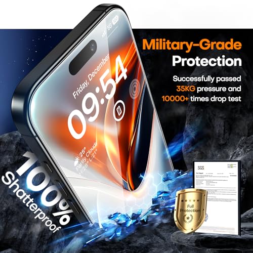 Image of TAURI 3 Pack for iPhone 16 Pro Max Screen Protector 6.9 inch with Auto-Installation Tool, Tempered Glass, Scratch-Resistant, [Military Grade Protection] Film