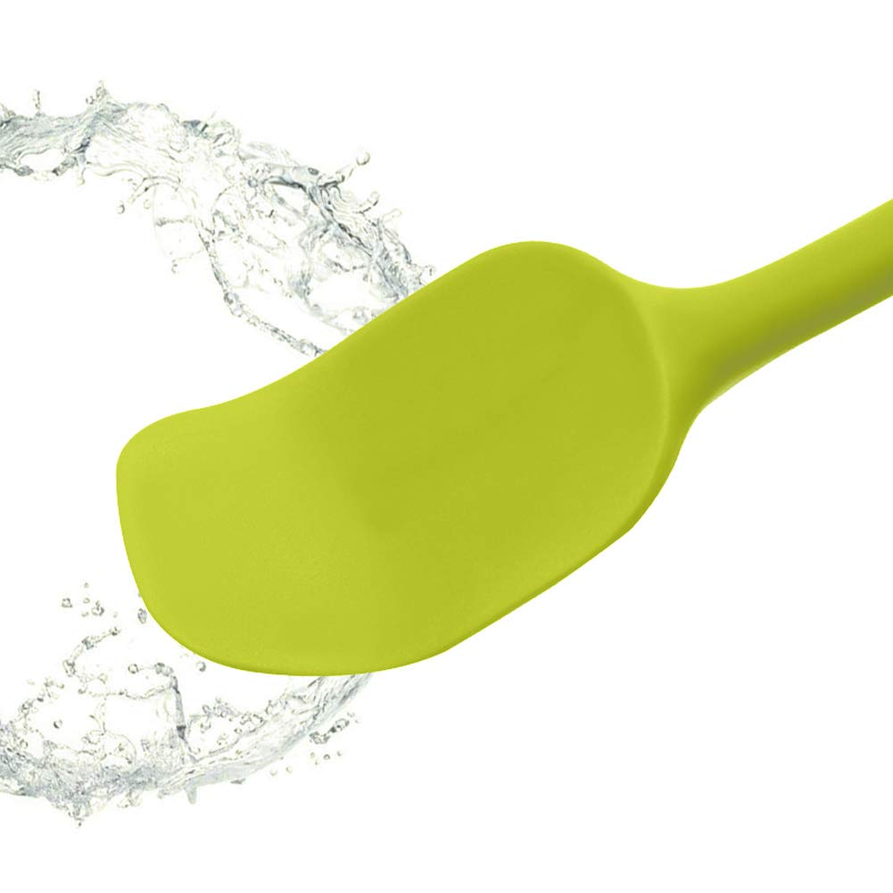 FeMereina Silikon Spatel Set 6 Stück Teigschaber Silikon Hitzebeständig Einteiliges Nahtloses Design zum Backen, Kochen und Mischen Hitzebeständiger Antihaft-Küchenbackwerkzeuge (Grün, 1)