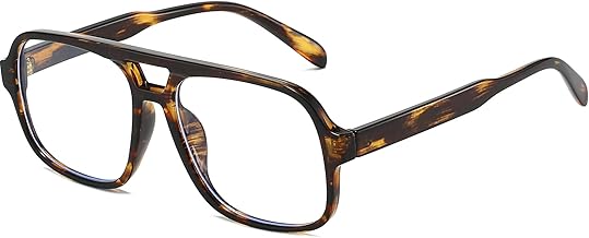 YAMEIZE Square Blue Light Blocking Glasses for Women Men Retro 70s Oversized Bluelight Filter Blocking Glasses Computer Screen Anti Glare Eyewear