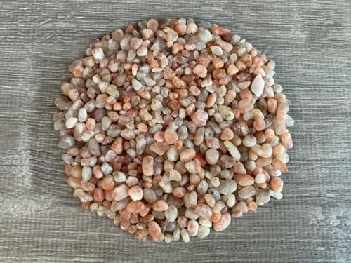 Sunstone Chips – Natural Mini Sunstone Stones, Crushed Undrilled Sunstone, Semi-Tumbled Genuine Sunstone (3 lbs Bulk)