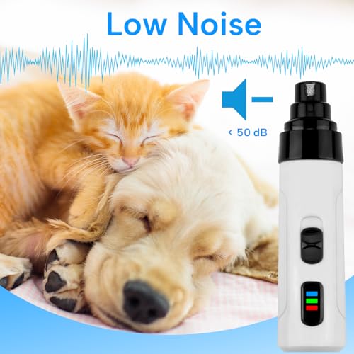 Silent Dog Nail Grinder,Electric Pet Nail Trimmer Silent Groom Pro,USB Rechargeable Dog Claw Grinders Quiet Diamond Bit Puppy Nails Clippers File Trimmer for Dogs & Cat - Image 5