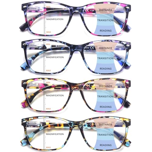 CLASAGA Progressive Multifocus Reading Glasses for Women, Pattern Print Blue Light Block Stylish Ladies Computer Readers (pattern design, 2.25, x)