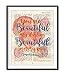 You are beautiful my darling - Song of Solomon 4:7 Christian ART PRINT, UNFRAMED, Vintage Bible verse scripture -abstract watercolor wedding shower wall poster gift, 8x10 inches
