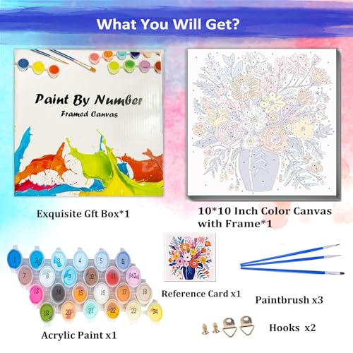 50% Off JUJUHOOD Abstract Flowers Paint by Numbers Kit for Adults & Kids - Image 4