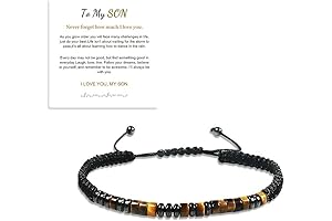 Morse Code Bracelets for Son: 'I Love You' Translated & Engraved on Inspirational Adjustable Bracelet