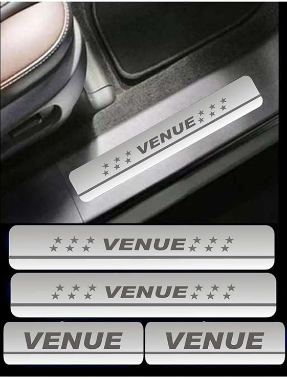 Image of Sill Plate /Door Foot Step in Stainless Steel Non led Self-Adhesive Car Door Entry Guard Protector Venue.(Set of 4 Pcs)