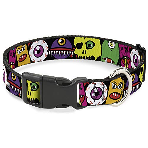 Collar Monstruos Primer Plano Buckle Down anticaídas con ajuste de 13 a 18 pulgadas para perros 2