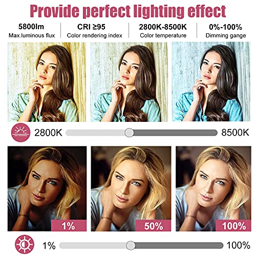 Weeylite 60W zweifarbiges LED Videoleuchte-Kit, Dauerlicht dimmbare 2800K-8500K (weiß+warm), Hohe Helligkeit Bowens… – Bild 5