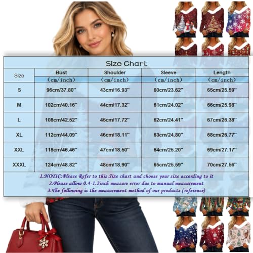Christmas Sweaters for Women Long Sleeve V Neck Sweatshirt Casual Soft Warm Ugly Funny Holiday Cardigan 2026 Trendy Fall Winter Pullover Tops,Red5,L - image 7