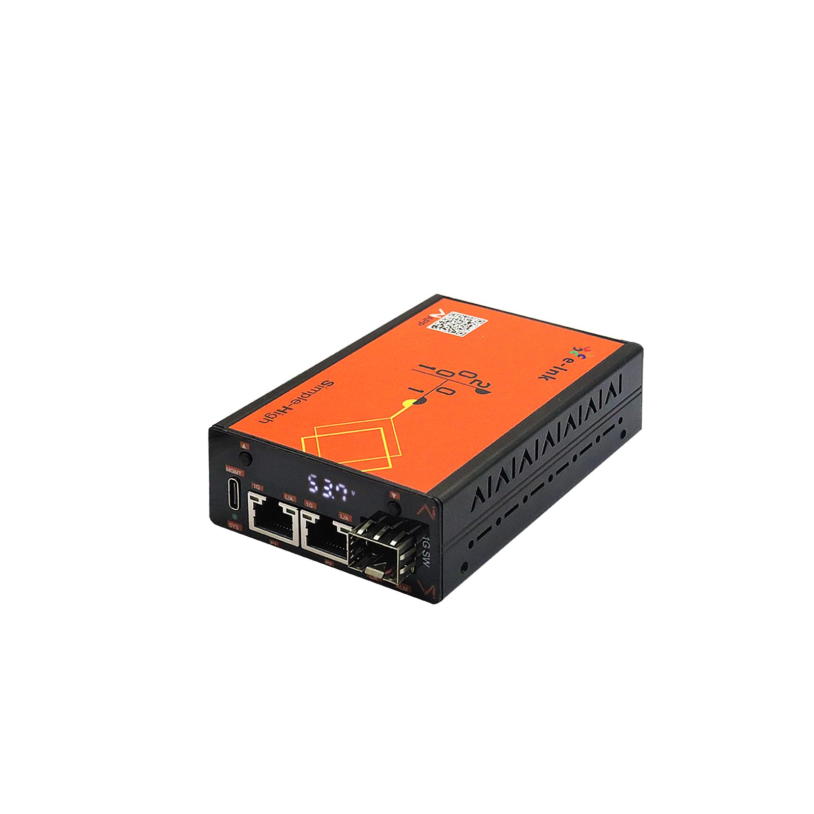 Convertitore multimediale in fibra gestita intelligente AI, 10/100/1000Mbps, 2 × RJ45 1 × SFP, display a LED, VLAN DIP, controllo APP/Web, allarme DDM, per autostrada, transito ferroviario e