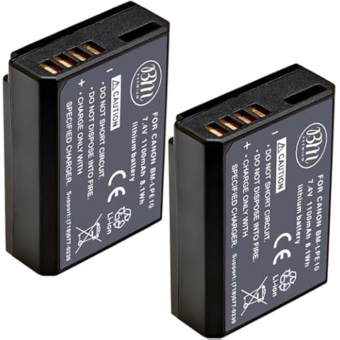 BM Premium 2-Pack LP-E10 Batteries for Canon EOS Rebel T3-T7 Cover