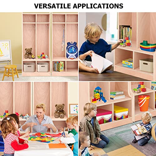 Dwale Birch Streamline 2-Section Toddler Coat Locker, Kids Cubbies Storage Shelves With Bench Hooks Safe Kids And Toddlers For Classroom Home #TOP7