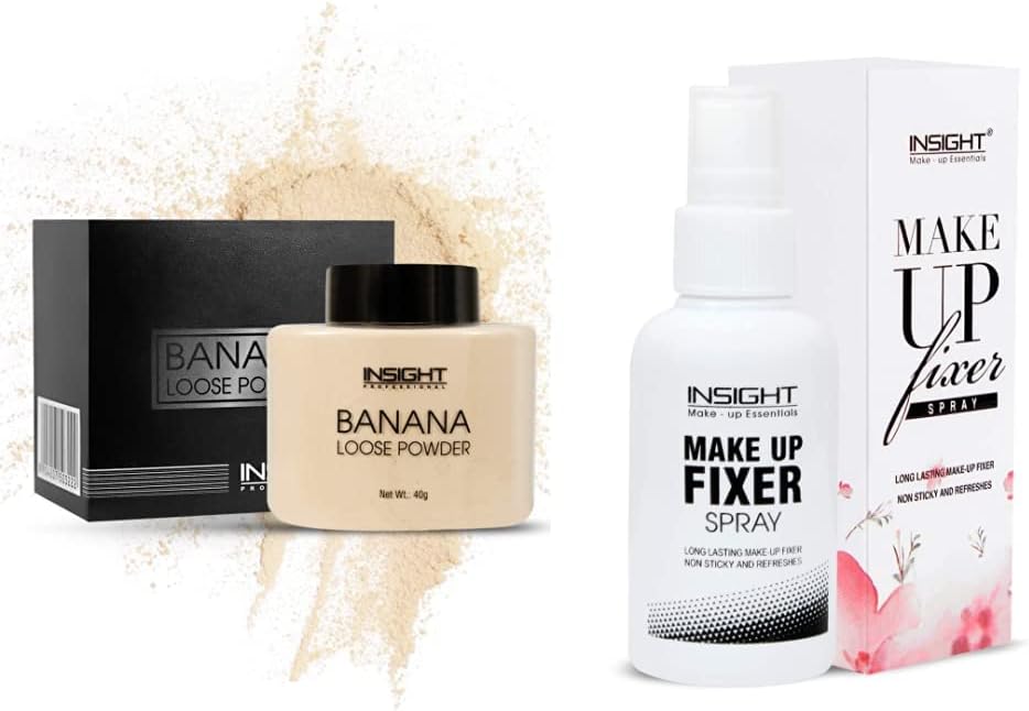 INSIGHT COSMETICS COMPACT (Banana) & Insight Makeup Fixer and 3 in 1 Primer (Makeup Fixer)