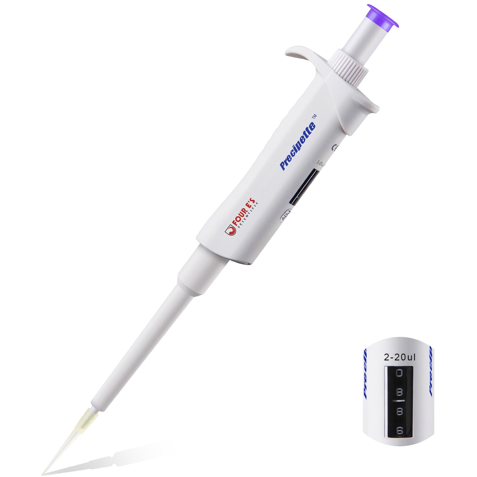 Micropipetta ad alta precisione da 0,5-10 μl, pipetta a canale singolo volume regolabile, pipettatore liquido manuale per scuola scientifica di laboratorio