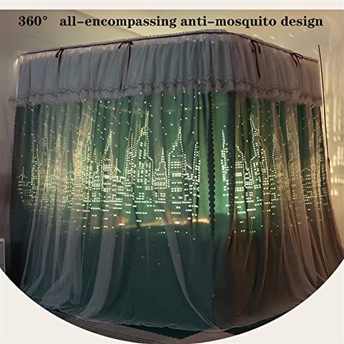 Mosquitera con dosel para cama matrimonial queen y decoración de dormitorio 4