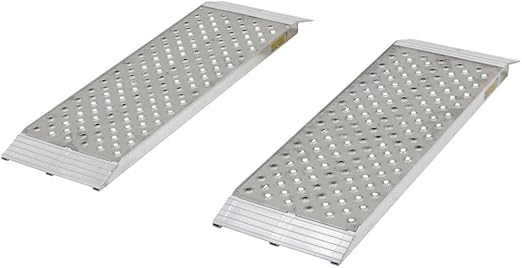 Guardian Dual Runner Shed Ramps 3' L with Aluminum Punch Plate Surface, 1,500 lb. Capacity