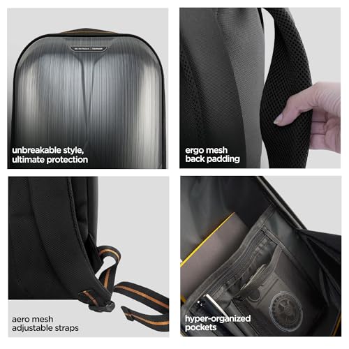 Image of Nu Republic Triphop Backpack for Men Women Office Casual 18-inch Laptop Bag Water-Resistant Multi-Pockets Sleek Smart College Backpack with Dual USB Port (Black)