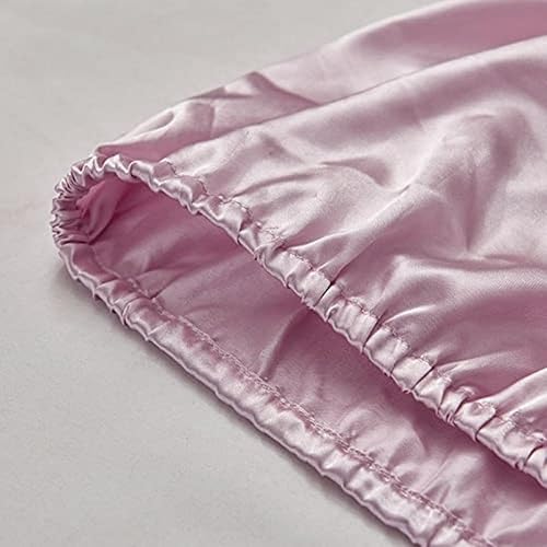 Miniatura 6 de 1 sábana bajera de satén de lujo clásica, suave, sedosa, color sólido (negro, sábana bajera (Queen))