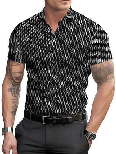 Image of Noble Monk Men's Printed Short Sleeves Shirt |Turndown Collar Shirts for Men|Summer Short Sleeve Men Casual Shirt